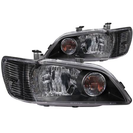 ANZO Headlights, Tail Lights and More  - ANZO 2002-2003 Mitsubishi Lancer Crystal Headlights Black