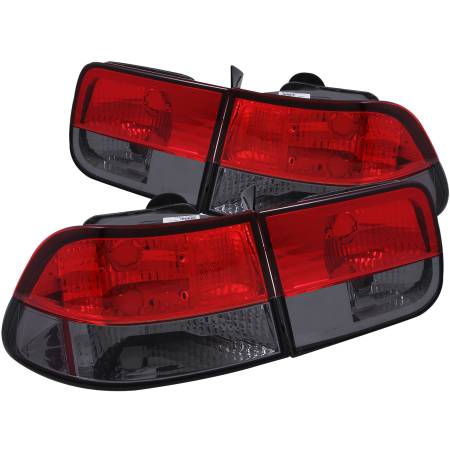 ANZO Headlights, Tail Lights and More  - ANZO 1996-2000 Honda Civic Taillights Red/Smoke