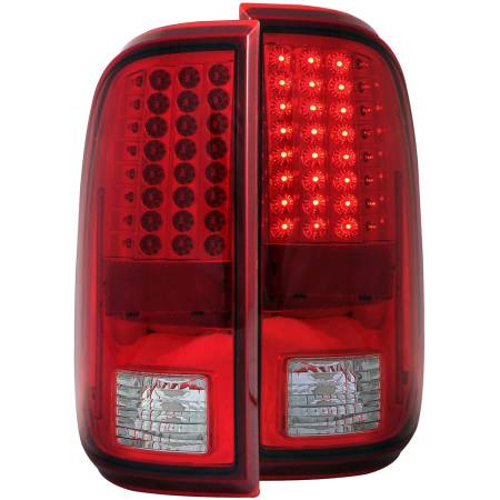 ANZO Headlights, Tail Lights and More  - ANZO 2008-2015 Ford F-250 LED Taillights Red/Clear