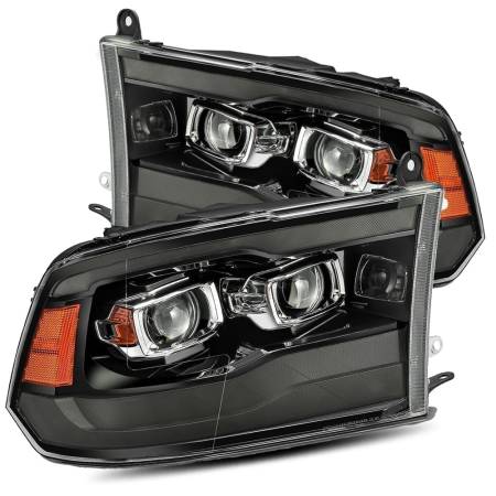 AlphaRex - AlphaRex 09-18 Dodge Ram 1500HD PRO-Series Proj Headlights Plank Style Black w/Seq Signal/Smoked DRL