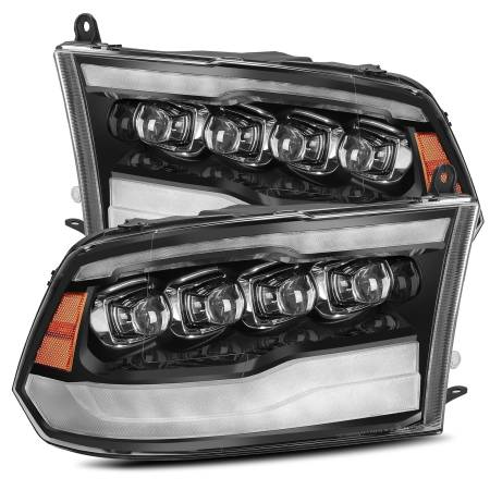 AlphaRex - AlphaRex 09-18 Dodge Ram 1500HD NOVA LED Projector Headlights Plank Style Design Gloss Black w/DRL