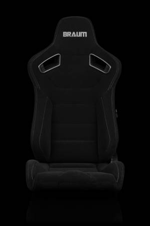 BRAUM RACING SEATS & MORE - BRAUM Racing Elite Series Sport Seats - Black Cloth (Grey Stitching) - Pair