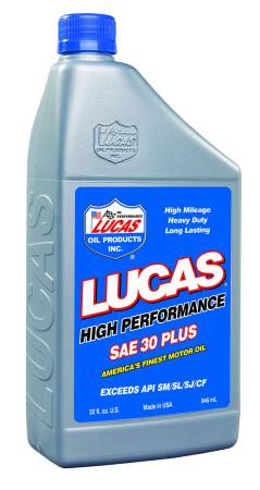 Lucas Oil - Lucas Motor Oil - High Performance Plus - 30W - Conventional - 1 qt - Set of 6