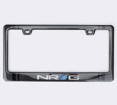 NRG Innovations - NRG Innovations Carbon License Plate Frame/ Fiber Poly Dip Finish Wet w/ NRG Logo