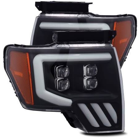 AlphaRex - AlphaRex 09-14 Ford F-150 NOVA LED Proj Headlights Plank Style Matte Black w/Activ Light/Seq Signal