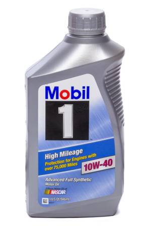 Mobil 1 - Mobil 1 Motor Oil - High Mileage - 10W40 - Synthetic - 1 qt - Each