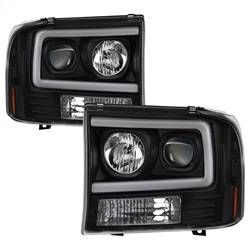 Spyder Auto - Spyder 99-04 Ford F250 Super Duty Projector Headlights - Light Bar - Black PRO-YD-FF25099V2-LB-BK