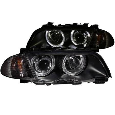 ANZO Headlights, Tail Lights and More  - ANZO 1999-2001 BMW 3 Series E46 Projector Headlights w/ Halo Black (CCFL)