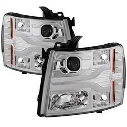 Spyder Auto - Spyder Chevy Silverado 1500 07-13 Version 3 Projector Headlights - Chrome PRO-YD-CS07V3-LBDRL-C