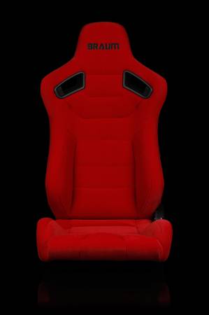 BRAUM RACING SEATS & MORE - BRAUM Racing Elite Series Sport Seats - Red Cloth (Black Stitching) - Pair