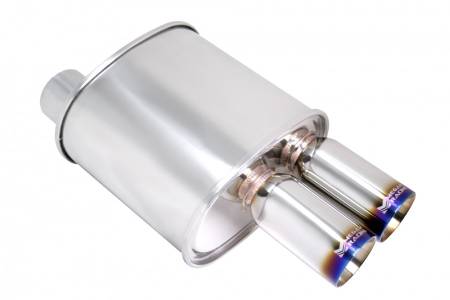 Megan Racing - Megan Racing Exhaust Muffler: F-RT Turbo Dual Burnt Tip Muffler