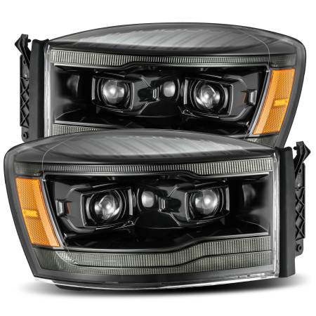 AlphaRex - AlphaRex 06-08 Dodge Ram 1500HD PRO-Series Proj Headlights Plank Style Alpha Black w/Seq Signal/DRL