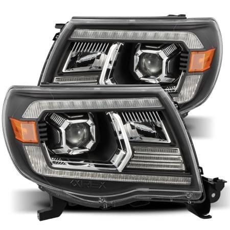 AlphaRex - AlphaRex 05-11 Toyota Tacoma LUXX LED Projector Headlights Plank Style Black w/Activ Light and DRL