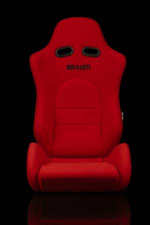 BRAUM RACING SEATS & MORE - BRAUM Racing Red Jacquard / Black Stitching - Pair