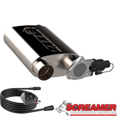 QTP (Quick Time Performance) - QTP 3in Weld-On 304SS Reverse Screamer Muffler w/Bolt-On QTEC Electric Cutout