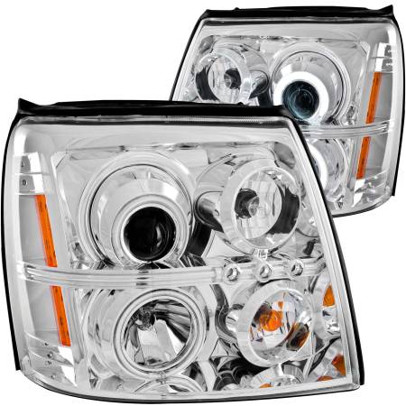 ANZO Headlights, Tail Lights and More  - ANZO 2003-2006 Cadillac Escalade Projector Headlights w/ Halo Chrome (CCFL) (HID Compatible)