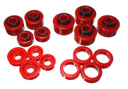 Energy Suspension - Energy Suspension 99-07 Ford F-250/F-350 SD 2/4WD Crew Cab Body Mount Set - Red