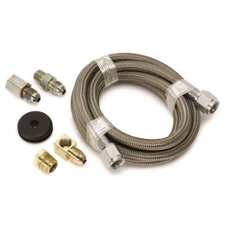 AutoMeter - AutoMeter #4 Braided SS Line (-4AN) 6ft -4AN and 1/8in NPTF Fittings