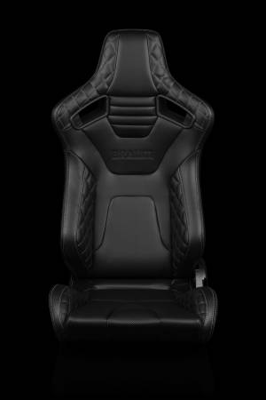 BRAUM RACING SEATS & MORE - BRAUM Racing Elite-X Series Sport Seats - Black Diamond (Grey Stitching) - Pair