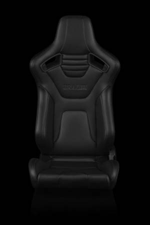 BRAUM RACING SEATS & MORE - BRAUM Racing Elite-X Series Sport Seats - Black Leatherette (Black Stitching) - Pair