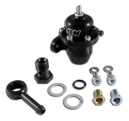 AEM Electronics - AEM 86-93 Acura / 95-98 TL / 88-91 Civic/CRX / 92-01 Prelude Black Adjustable Fuel Pressure Regulato