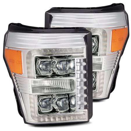 AlphaRex - AlphaRex 11-16 Ford F-350 SD NOVA LED Proj Headlights Plank Style Chrm w/Activ Light/Seq Signal