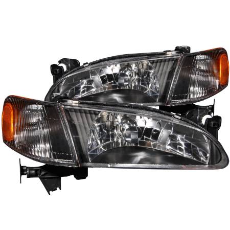 ANZO Headlights, Tail Lights and More  - ANZO 1998-2000 Toyota Corolla Crystal Headlights Black