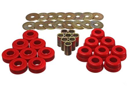 Energy Suspension - Energy Suspension Gm Body Mount Set W/Hardware - Red