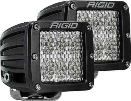 Rigid Industries - RIGID D-Series PRO LED Light, Flood Diffused, Surface Mount, Black Housing, Pair