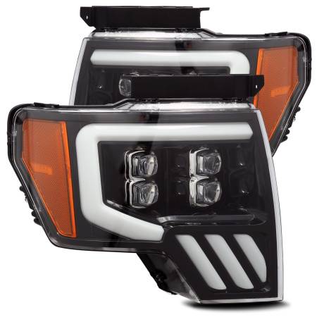 AlphaRex - AlphaRex 09-14 Ford F-150 NOVA LED Proj Headlights Plank Style Gloss Black w/Activ Light/Seq Signal