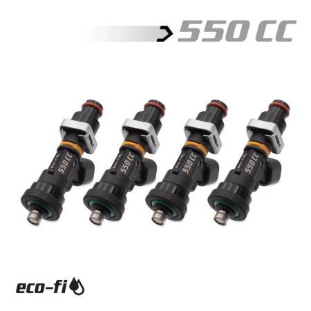 BLOX Racing - BLOX Racing Eco-Fi Street Injectors 550cc/min w/1/2in Adapter Honda B/D/H Series (Set of 4)