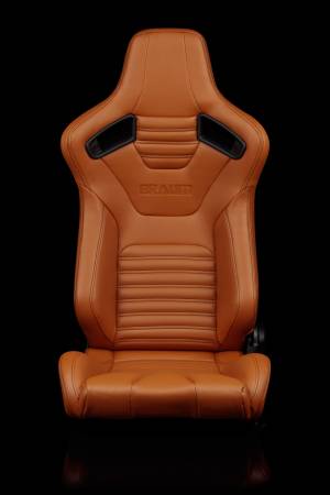 BRAUM RACING SEATS & MORE - BRAUM Racing Elite-X Series Sport Seats - British Tan Leatherette (Black Stitching) - Pair