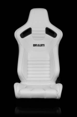 BRAUM RACING SEATS & MORE - BRAUM Racing Elite-X Series Sport Seats - White Leatherette (Black Stitching) - Pair