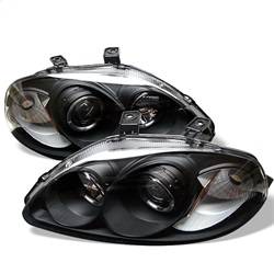 Spyder Auto - Spyder Honda Civic 96-98 Projector Headlights LED Halo Amber Reflctr Blk PRO-YD-HC96-AM-BK