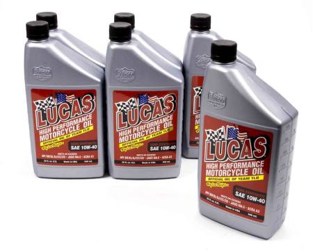 Lucas Oil - Lucas Semi-Synthetic 10w40 Motorcycle Oil 6x1 Qt