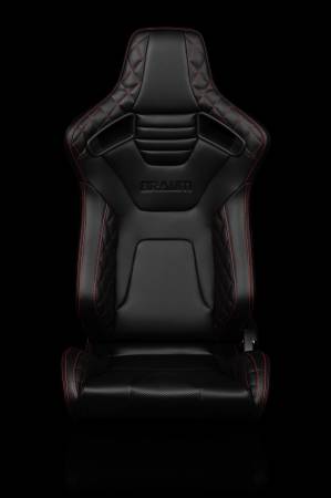 BRAUM RACING SEATS & MORE - BRAUM Racing Elite-X Series Sport Seats - Black Diamond (Red Stitching) - Pair