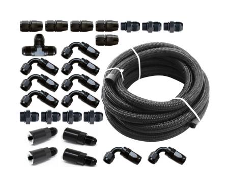 Torque Solution - Torque Solution Braided Fuel Line Kit for -6 Aeromotive FPR & Flex Fuel Kit - 02-14 Subaru WRX