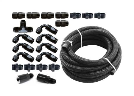 Torque Solution - Torque Solution Braided Fuel Line Kit for -6 Aeromotive FPR: Subaru WRX 02-14 / Subaru STI 07-18