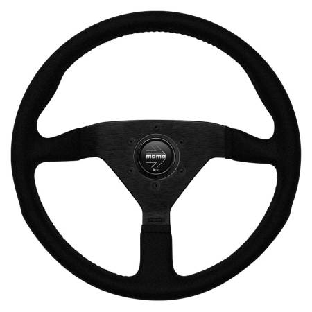 Momo - Momo Montecarlo Alcantara Steering Wheel 320 mm - Black/Black Stitch/Black Spokes