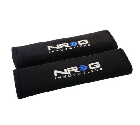 NRG Innovations - NRG Innovations Seat Belt Pads 2.7in. W x 11in. L (Black) Short - 2pc