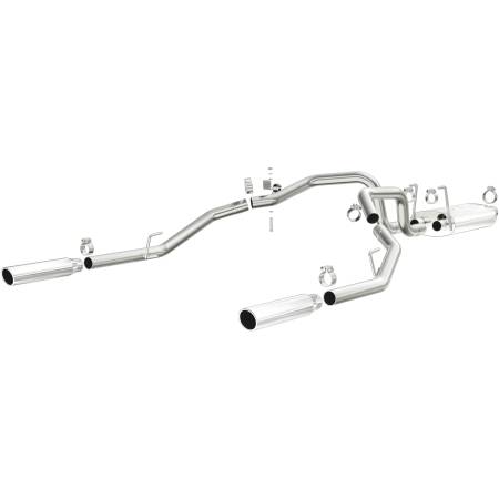 MagnaFlow Exhaust Products - MagnaFlow 09-13 Dodge Ram 1500 V6 3.6L Dual Spilt Rear Exit Polished Stainless C/B Perf Exhaust