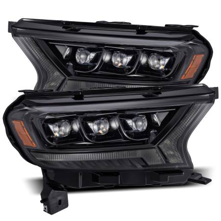 AlphaRex - AlphaRex 19-21 Ford Ranger NOVA LED Proj Headlight Plnk Style Alpha Blk w/Activ Light/Seq Signal/DRL