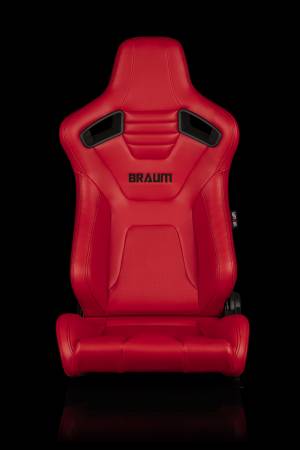 BRAUM RACING SEATS & MORE - BRAUM Racing Elite-X Series Sport Seats - Red Leatherette (black Stitching) - Pair