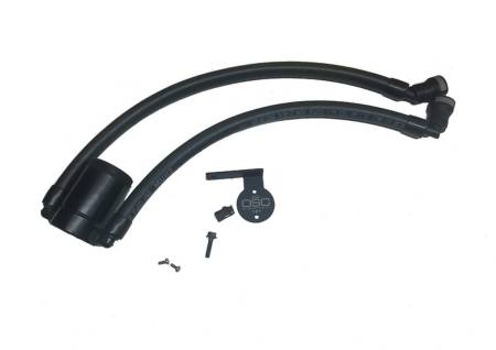 J&L Oil Separator Co - J&L 11-14 Ford F-150/Ford F-150 Raptor 6.2L Passenger Side Oil Separator 3.0 - Black Anodized