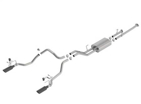 Borla - Borla 14-18 Toyota Tundra 4.6L/5.7L V8 AT 2&4WD Crew Max Cat-Back Touring Exhaust - Black Chrome Tip