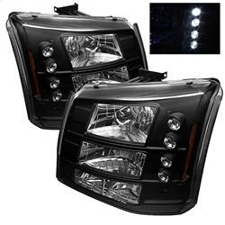 Spyder Auto - Spyder Chevy Silverado 1500/2500 03-06 Bumper Lights Crystal Headlights Blk HD-YD-CS03-1PC-AM-BK