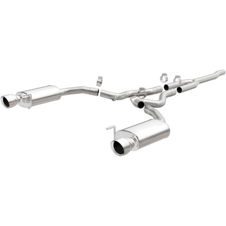 MagnaFlow Exhaust Products - MagnaFlow Cat Back, SS, 2.5in, Street, Dual Split Polished 4.5in Tips 2015 Ford Mustang Ecoboost