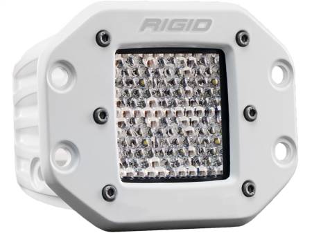 Rigid Industries - RIGID D-Series PRO Light, Flood Diffused, Flush Mount, White Housing, Single