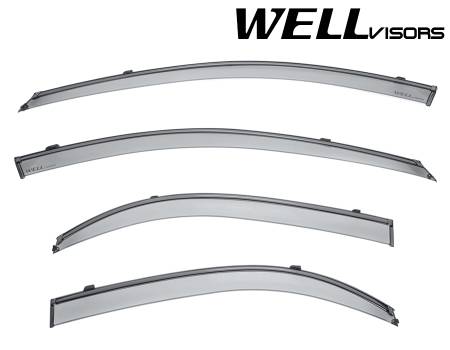 WellVisors - WellVisors Side Window Deflectors Kia Spectra Sedan 04-09 With Black Trim