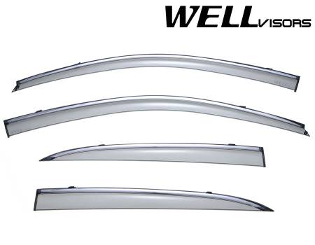 WellVisors - WellVisors Side Window Deflectors Lexus CT200H 11-17 With Chrome Trim